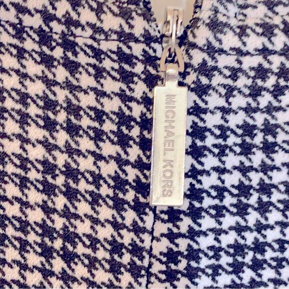 Michael Kors Dress Black White Mesh Detail Ruffle Bottom Back Zip Sz Medium NWOT - Picture 5 of 7